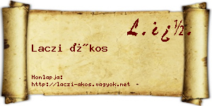 Laczi Ákos névjegykártya